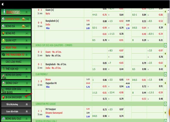 Tham gia cá cược Snooker/Pool Tham gia cá cược Snooker/Pool