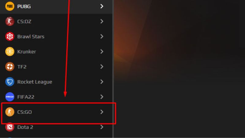 Cách chơi CSGO trên FaceIT - Tìm kiếm CSGO
