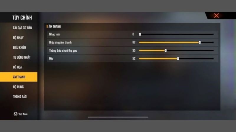 cách đặt độ nhạy trong Free Fire