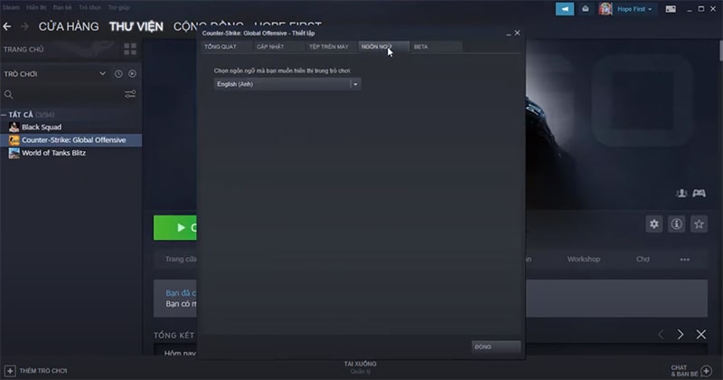 cài đặt tiếng việt csgo