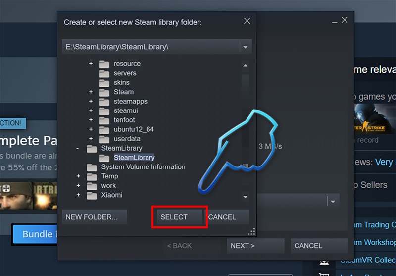 Chọn tiếp vào Select để lưu CSGO