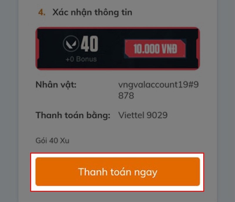 cách nạp valorant bằng thẻ zing