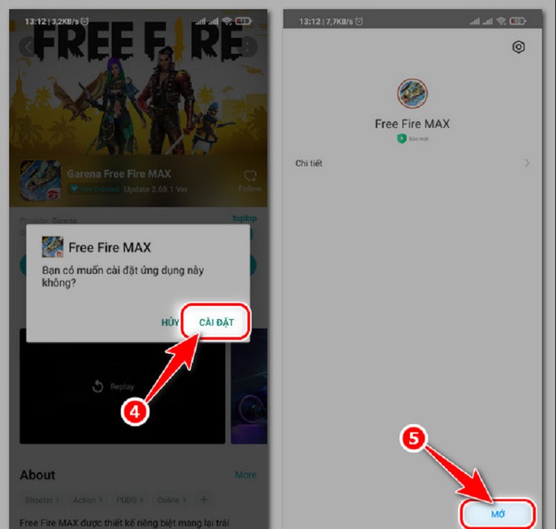 cách tải Free Fire max cho máy yếu