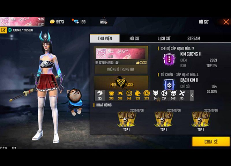 Người hack có được vũ khí của nick bị hack