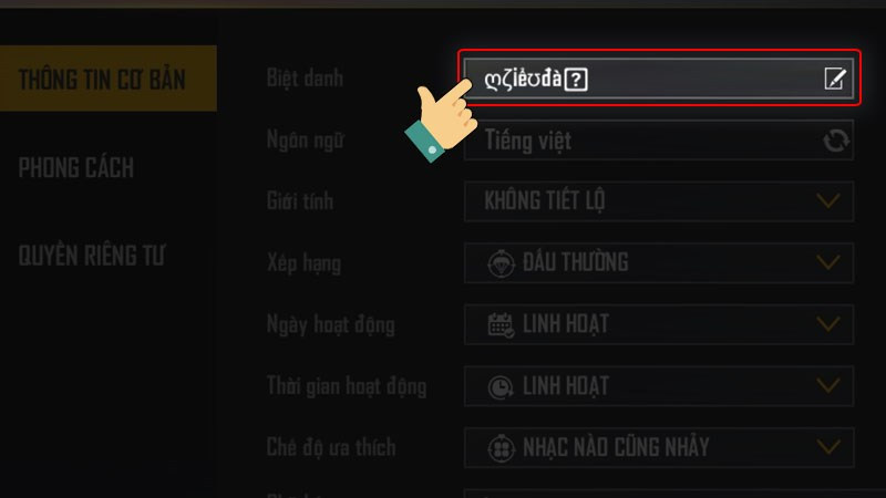 đặt tên trong free fire