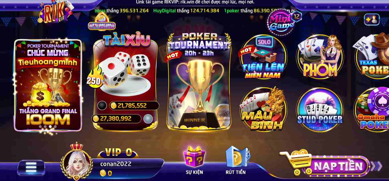 Cổng game đổi thưởng Rikvip