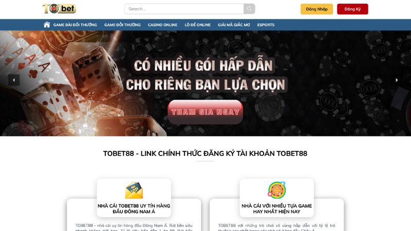 TOBET88 - Nhà cái cá cược bóng đá uy tín hàng đầu Việt Nam